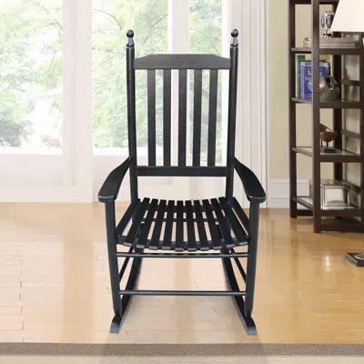 Streamdale Furniture Streamdale Wooden Porch Rocker Chair Ii In Black