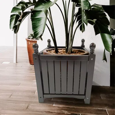 Streamdale Furniture Streamdale Wooden Square Flower & Herb Pot For Garden, Porch, Patio