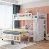 Streamdale Furniture Streamdale Wooden Twin Over Full Bunk Bed With Six Drawers And Flexible