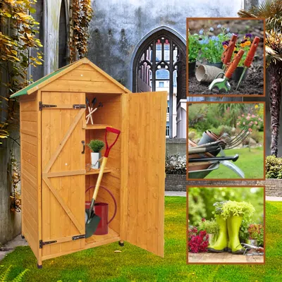 Streamdale Furniture Streamdale Woodenshed Natural For Backyard Garden Big Spire Tool Storage