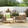 Streamdale Furniture Streamdale Woven Outdoor Lounge Chairs - Wood Frame & Cushions (set Of 2)