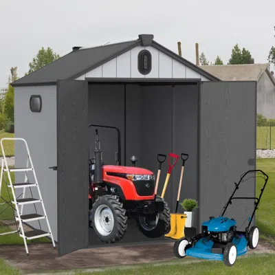 Streamdale Furniture Streamdale Xwt012 6*8ft Plastic Storage Shed For Backyard Garden Big Spire Tool Storage