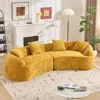 Streamdale Furniture Streamdale Yellow Curved Compressed Sofa - Nordic Design For Living Room