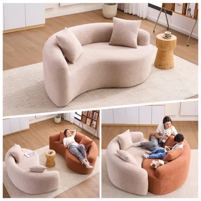 Streamdale Furniture Streamdale Yin Yang Chenille Sofa Set - Compact, No Assembly, Pillows Included