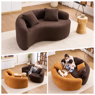 Streamdale Furniture Streamdale Yin Yang Sofa: Dual Seat Chenille Loveseat - No Assembly