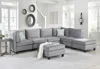 Streamdale Furniture Streamdale Zelmira Gray Velvet 7 Piece Modular Sectional Sofa