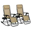 Streamdale Furniture Streamdale Zero-gravity Folding Rocking Chair With Cup Holder Tray And Adjustable Suspension