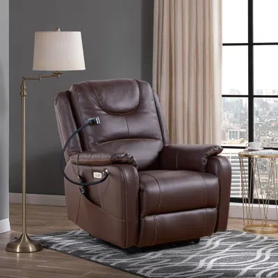 Streamdale Furniture Streamdale Zero Gravity Power Recliner With Massage And Heating In Brown