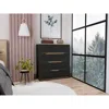 Streamdale Furniture Streamdale Zoe Dresser, Superior Top, Four Drawers - Black Light Oak In Black