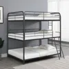 Streamdale Furniture Triple Bunk Bed, Full/full/full, Black