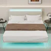Streamdale Furniture Velvet Floating Bed Frame W/ Leds (queen)