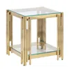 Streamdale Furniture Wide Square End Table With Glass Top