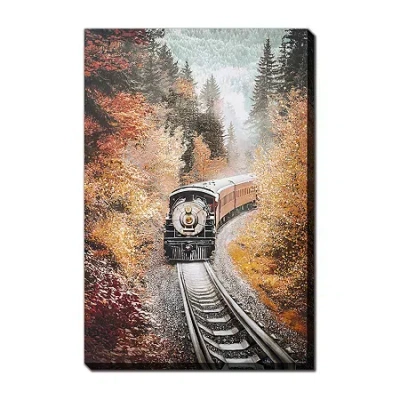 Streamline Art Autumn Journey Canvas Art In Orange