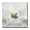 Streamline Art Baby Bear Bath Canvas Art In Brown