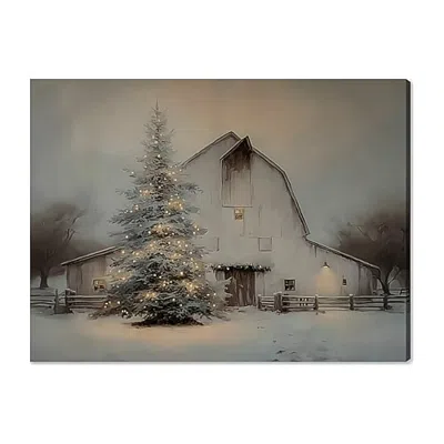 Streamline Art Barnyard Glow Light-up Canvas Art In White