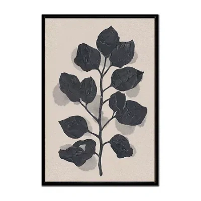 Streamline Art Black Rose Silhouette Ii Framed Canvas Art