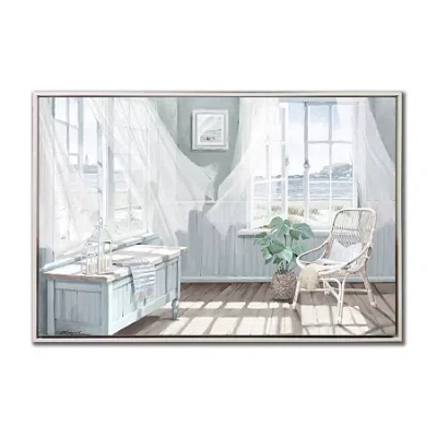 Streamline Art Breezy Seaside Interior Framed Canvas Art In White