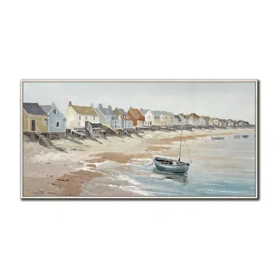 Streamline Art Coastal Village Framed Canvas Art In Multi
