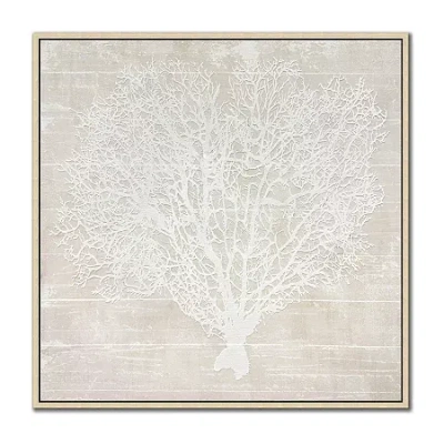 Streamline Art Coral Heart I Framed Canvas Art In Sand