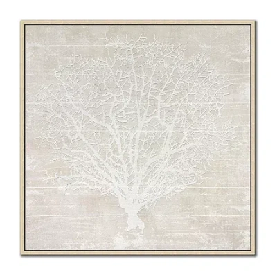 Streamline Art Coral Heart Ii Framed Canvas Art In Sand