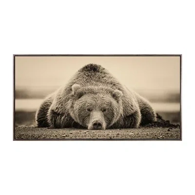Streamline Art Deep Sleep Hand Embellished Canvas Art In Brown