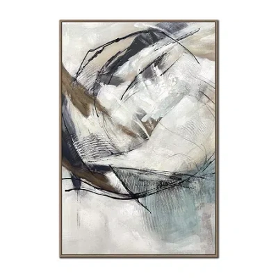 Streamline Art Dynamic Flow I Framed Canvas Art In White