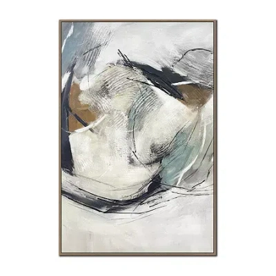 Streamline Art Dynamic Flow Ii Framed Canvas Art In White