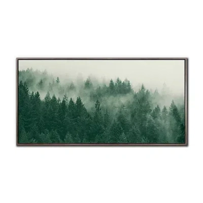 Streamline Art Emerald Forest Hand Embellished Canvas Art In Green