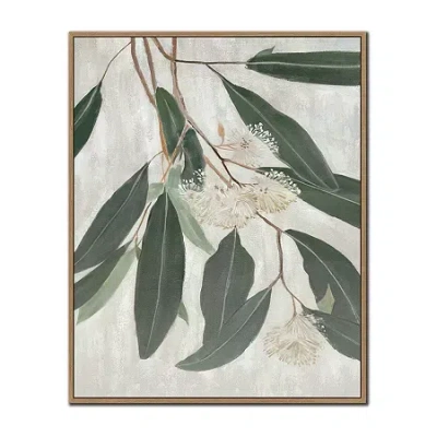 Streamline Art Eucalyptus Blossoms Ii Framed Canvas Art In Green