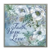 Streamline Art Faith Hope Love Hand Embellished Canvas Art In Blue
