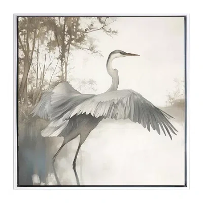 Streamline Art Feathers On Water I Hand Embellished Canvas Art In Multi