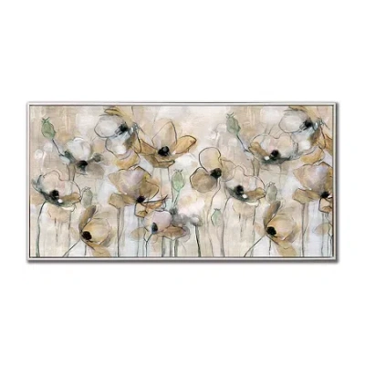 Streamline Art Field Of Poppies Framed Canvas Art In Sand