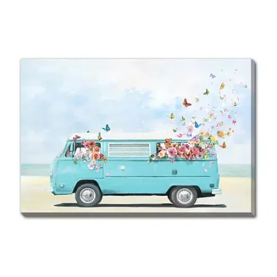 Streamline Art Fluttering Rainbow Canvas Art In Multi