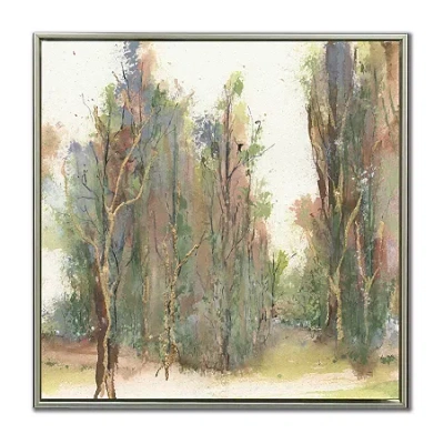 Streamline Art Gilded Path I Framed Canvas Art In Green