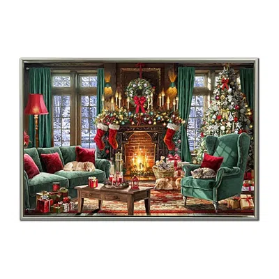 Streamline Art Have A Cozy Christmas Embellished Canvas Art In Red