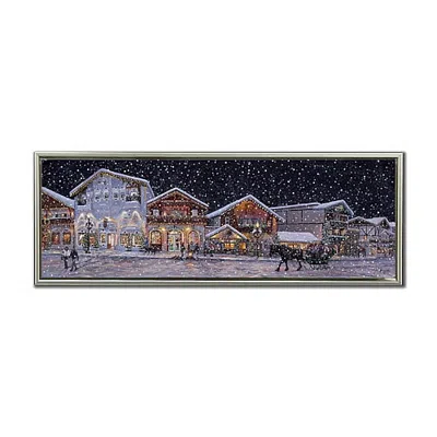 Streamline Art Hometown Holiday Embellished Canvas Art In Blue