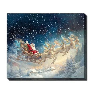 Streamline Art Magical Santa Hello Light-up Canvas Art In Blue