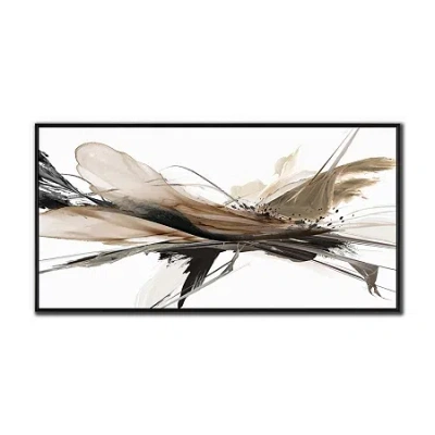 Streamline Art Melting Light Hand Embellished Canvas Art In Brown
