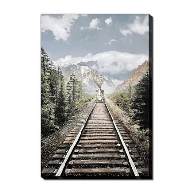 Streamline Art Mountain Tracks Canvas Art In Brown
