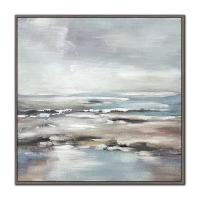 Streamline Art Ocean Reflections Ii Framed Canvas Art In Blue