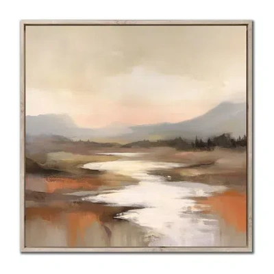 Streamline Art Peaceful Scenic Haven Framed Canvas Art In Orange