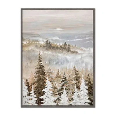 Streamline Art Pines At Dawn Hand Embellished Canvas Art In Multi