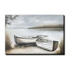 Streamline Art Quiet Canoes Canvas Art In Gray