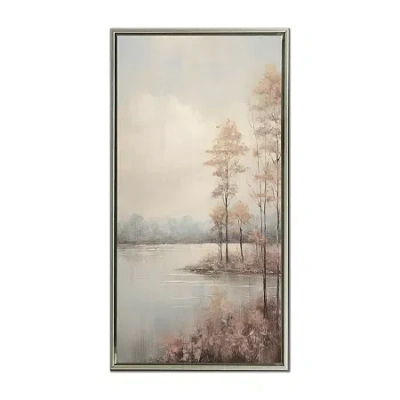 Streamline Art Radiant Oak Forest I Framed Canvas Art In Sand