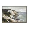 Streamline Art Rocky Coastline Framed Canvas Art In Green