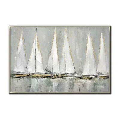 Streamline Art Sail Away Framed Canvas Art In Yellow