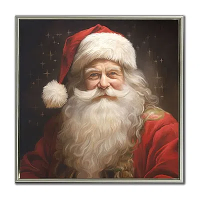 Streamline Art Santa My Friend Embellished Canvas Art In Red