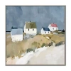 Streamline Art Seaside Cottages Ii Framed Canvas Art In Blue