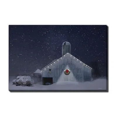 Streamline Art Starry Night In December Light-up Canvas Art In Blue