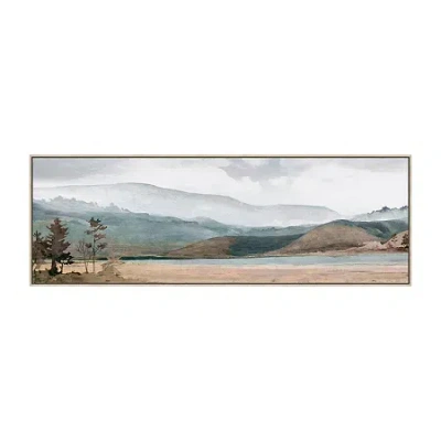 Streamline Art Teal Lake Hand Embellished Canvas Art In Multi